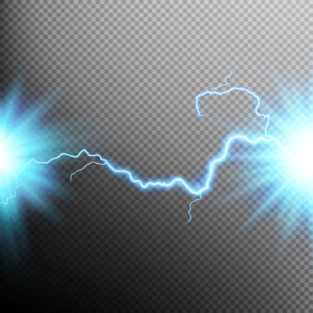 Electrical discharge. Lightning. Light effect. EPS 10 vector file includedのイラスト素材