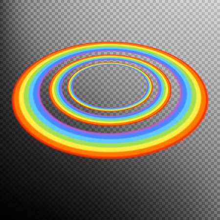 Rainbows in different shape realistic set on transparent background. EPS 10 vector file includedのイラスト素材