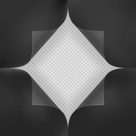 Hole in a black sheet of paper with space for text and shadow.のイラスト素材