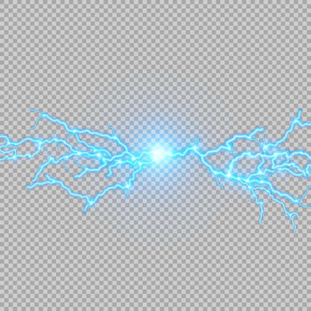 Electrical discharge. Lightning. Light effect.のイラスト素材