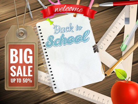 Back to School sale background.のイラスト素材
