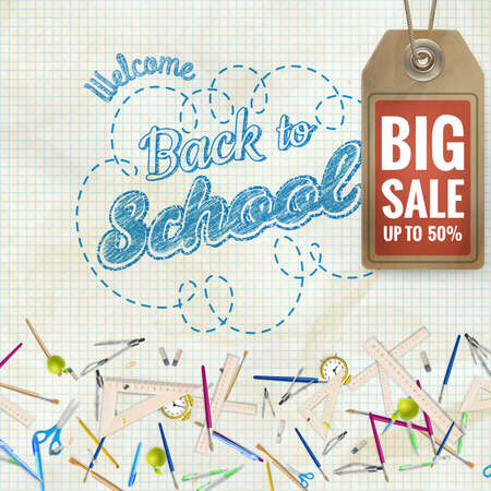 Back to School sale background.のイラスト素材