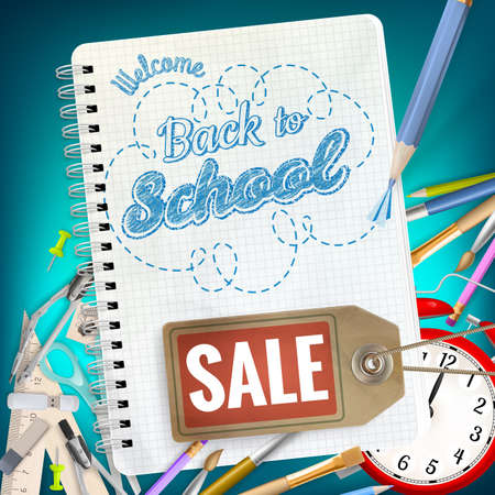 Back to School sale background.のイラスト素材