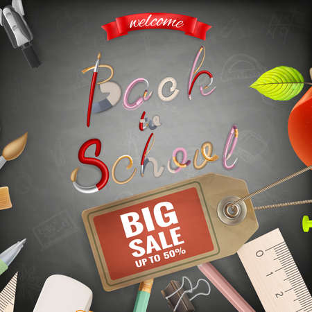 Back to School sale background.のイラスト素材