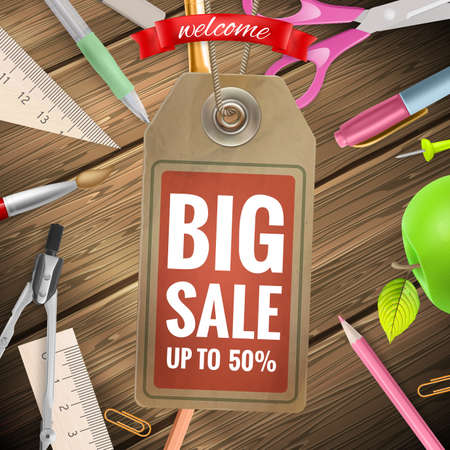 Back to School sale background.のイラスト素材