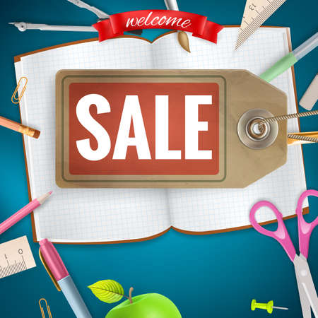 Back to School sale background.のイラスト素材