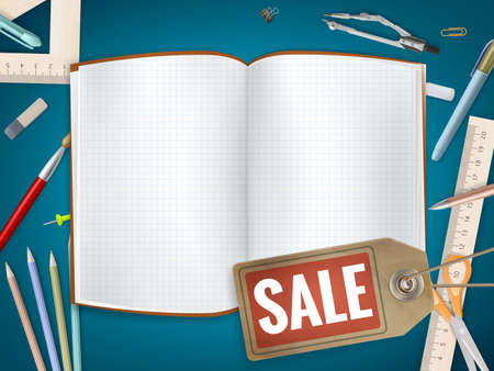 Back to School sale background.のイラスト素材