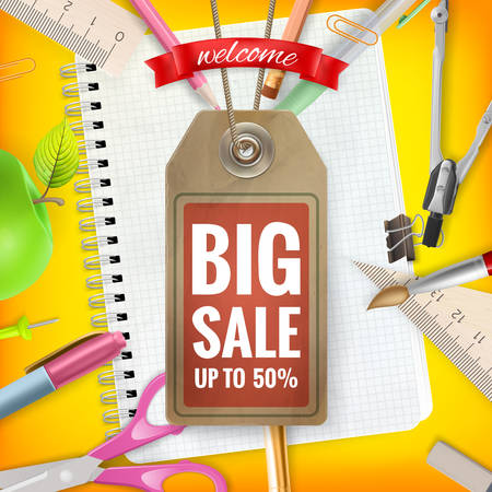 Back to School sale background.のイラスト素材