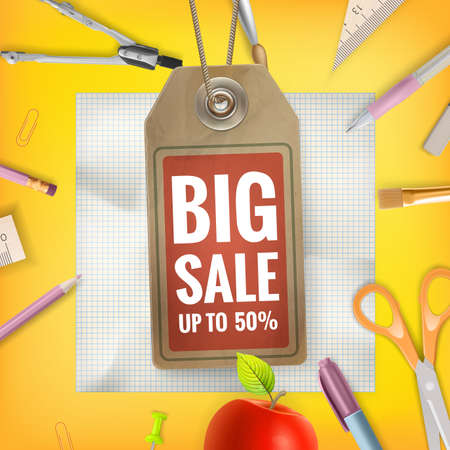 Back to School sale background.のイラスト素材