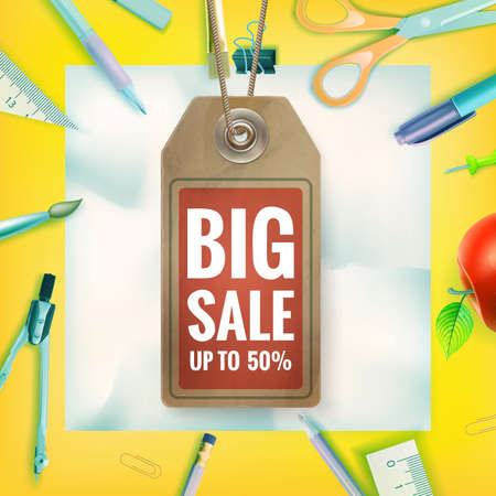 Back to School sale background.のイラスト素材