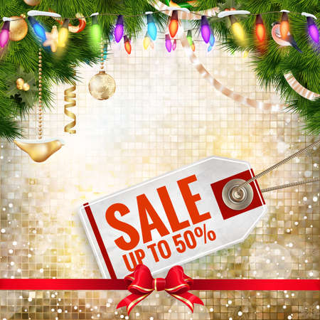 Christmas Poster Sale. Typography.のイラスト素材