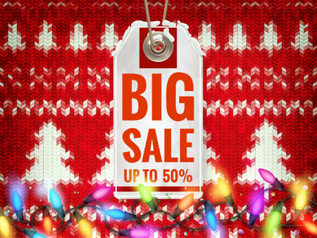 Christmas Sale tag for Promotion with a decoration.のイラスト素材