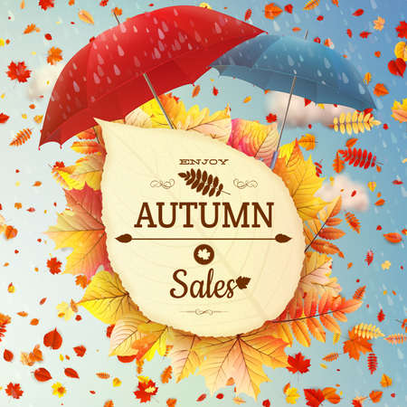 Background on a theme of autumn. Sale.のイラスト素材