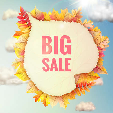 Background on a theme of autumn. Sale.のイラスト素材