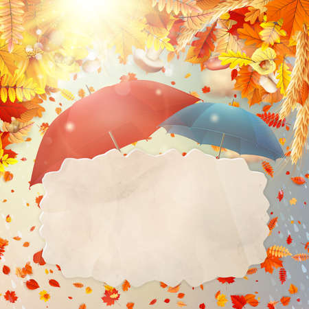 Background on a theme of autumn vector file includedのイラスト素材