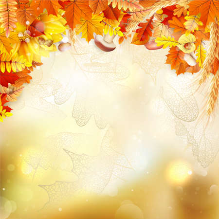 Background on a theme of autumn vector file includedのイラスト素材