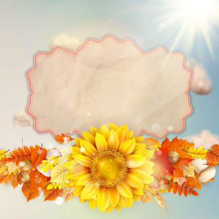 Background on a theme of autumn. EPS 10 vector file includedのイラスト素材