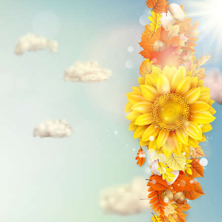 Background on a theme of autumn. EPS 10 vector file includedのイラスト素材