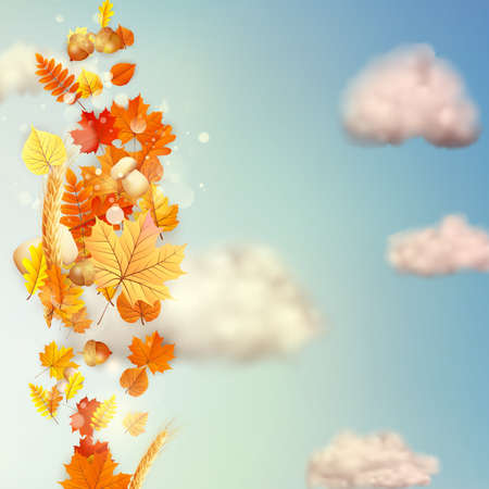 Background on a theme of autumn. EPS 10 vector file includedのイラスト素材