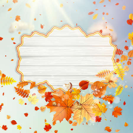 Background on a theme of autumn. EPS 10 vector file includedのイラスト素材