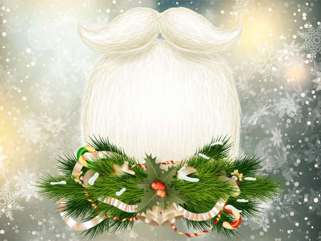 Santa s beard, Merry Christmas and Happy New Year card design. EPS 10 vector file includedのイラスト素材