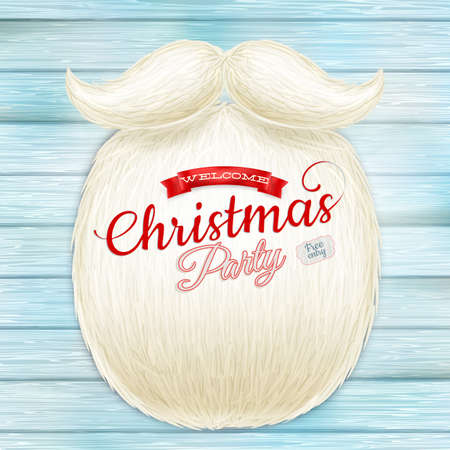 Christmas party poster with beard Santa.のイラスト素材