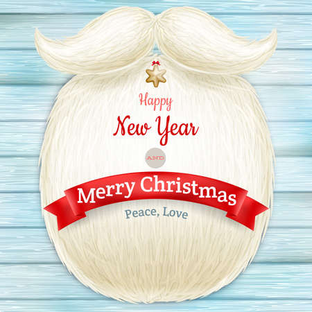 Christmas card with a beard Santa Claus.のイラスト素材