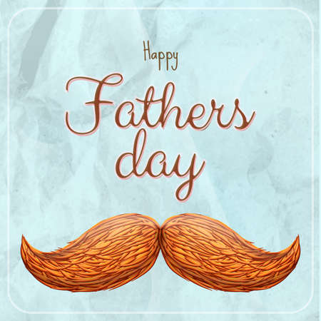 Happy Fathers day greeting card with a mustache. EPS 10 vector file includedのイラスト素材
