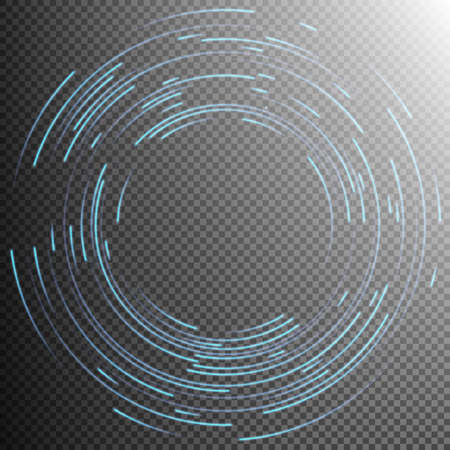 Glowing Blue rings trace. Swirl trail effect on transparent background. Flying sparkling flash lights. EPS 10 vector file includedのイラスト素材