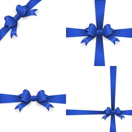 Ribbon with blue bow on a white background. EPS 10 vector file includedのイラスト素材