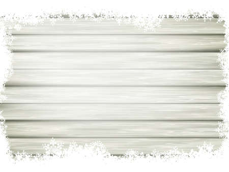 Old wooden board with snow flakes. Christmas background. EPS 10 vector file includedのイラスト素材