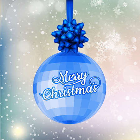 Blue Christmas Ball Background. Classy Card or Poster.のイラスト素材