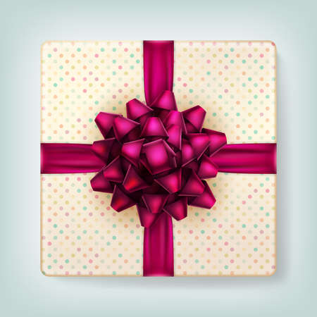 Gift box with a bow.のイラスト素材