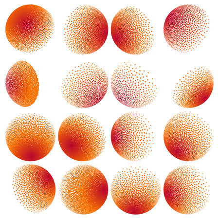 Set of Abstract Halftone Design Elementsのイラスト素材