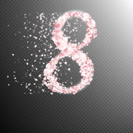 8 with flower petals blossom. EPS 10のイラスト素材