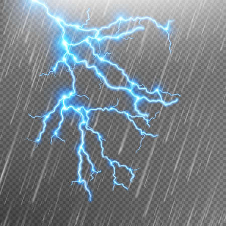 Blue Lightning and rain.のイラスト素材