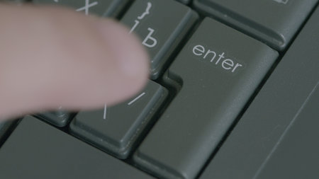 An UpClose Look at Keyboard Interaction Featuring the Enter Key in Detail and Action