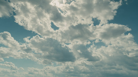 The Serene Sky adorned with beautiful Cloud Patterns today is truly breathtaking Time lapse.の写真素材