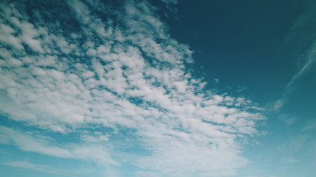 Time lapse. A Beautiful Cloudy Sky with a Stunning Light Blue Background that Captivates the Eye