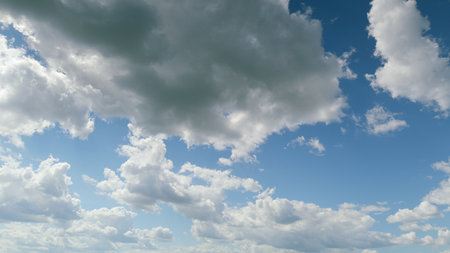 The Expansive Sky Displaying Fluffy Clouds An AweInspiring Wonder in Natures Beauty Time lapse.の写真素材