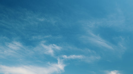 Time lapse. A Serene and Calming Blue Sky with Wispy Clouds Beautifully Captured in Stages...