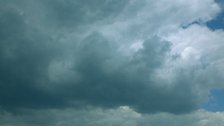 Dramatic Cloudy Sky Overcast with Beautiful Shades of Deep Blue and Soft Gray Tones