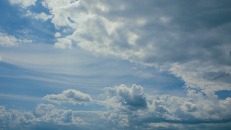 A Dynamic Sky Featuring Beautiful Contrasting Clouds and Varying Shades of Blues