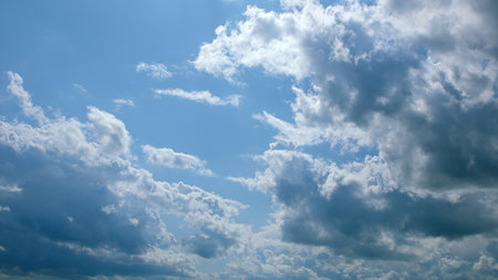 A Beautiful Cloudy Sky That Exists Under the Bright Rays of Sunlight This Afternoon