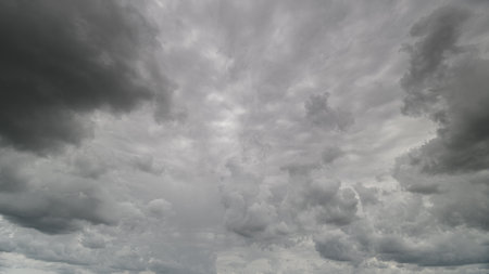 The Dramatic and Overcast Cloudy Sky is Filled with Rich Texture and Incredible Depth