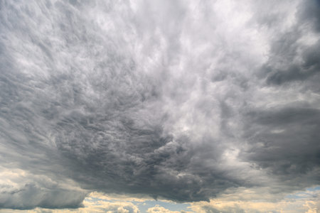 A Dramatic Overcast Sky Featuring Dynamic Cloud Patterns with Beautiful Textures and Colors