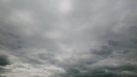 A Dramatic Overcast Sky Displaying a Beautifully Cloudy Texture Over the Landscape
