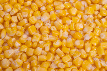 Agricultural produce, Vibrant seasonal harvest in lively market, Market scene showcasing fresh corn...