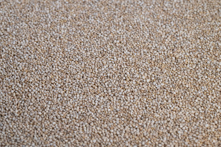 Highprotein white quinoa seeds for plantbased diets and nutrition plans, concept image for dietitian...