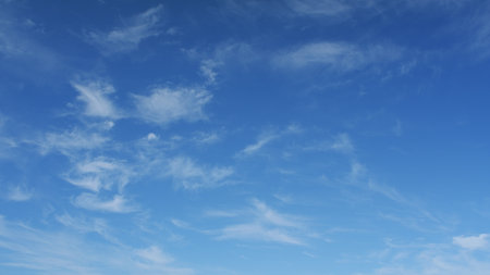 The Serene and Beautiful Blue Sky Embellished with Wispy Clouds, Perfectly Captured in Daylight